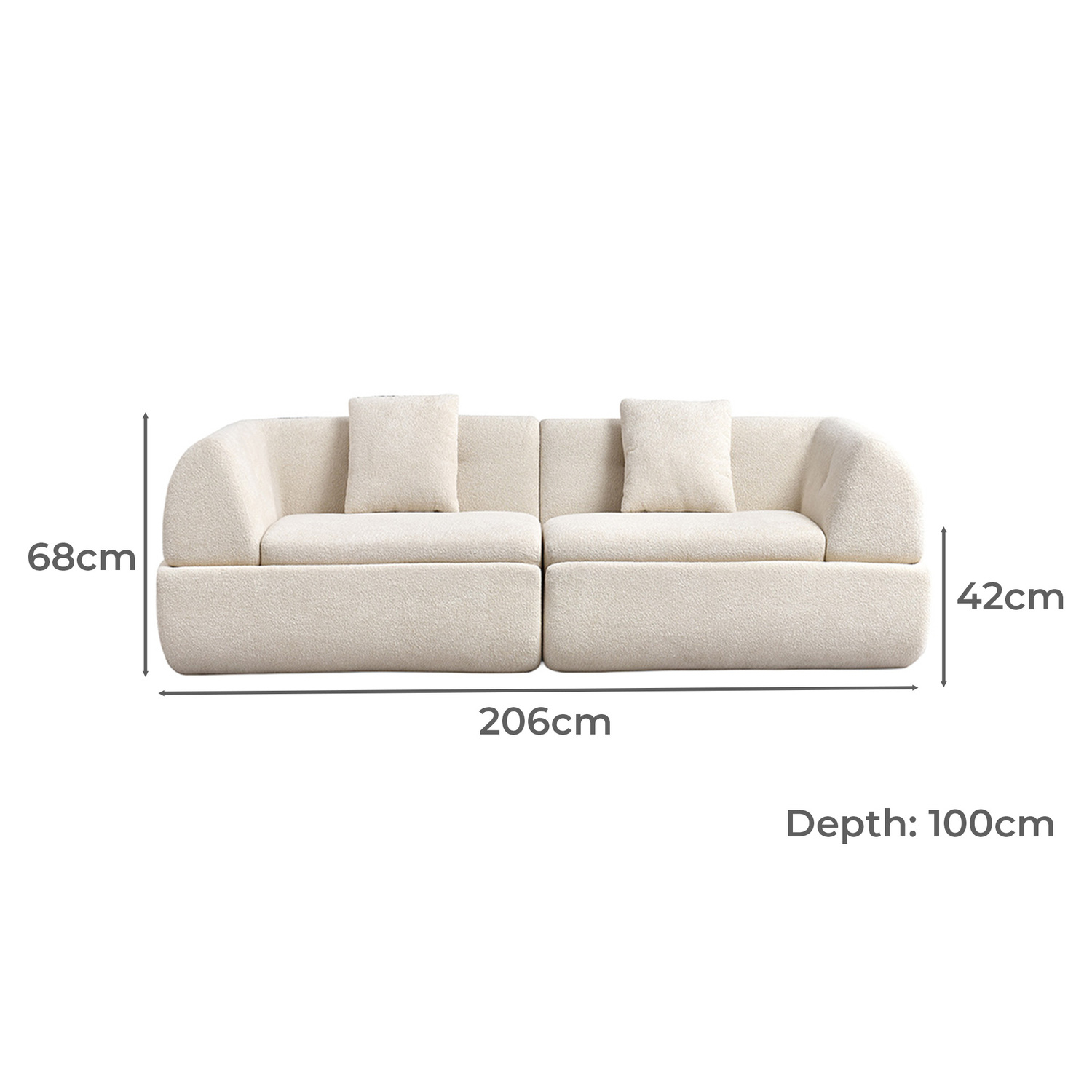 Layra 2 Seater Upholstered Sofa