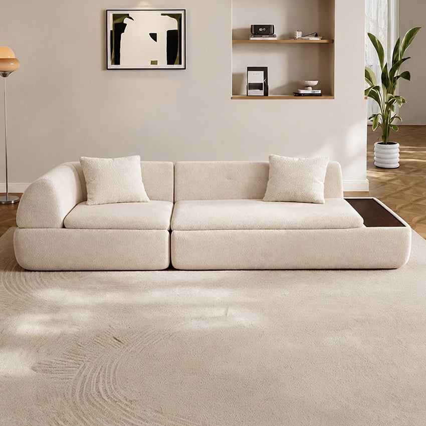 Layra 3 Seater Boucle Compressed Modular Sofa with Chaise