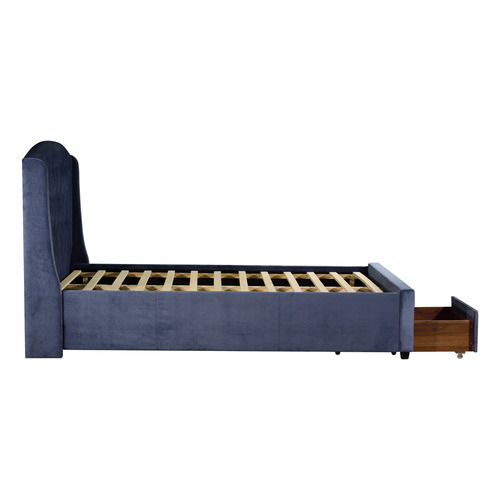 Southern Stylers Navy Stella Velvet Queen Storage Bed Frame Temple And Webster 