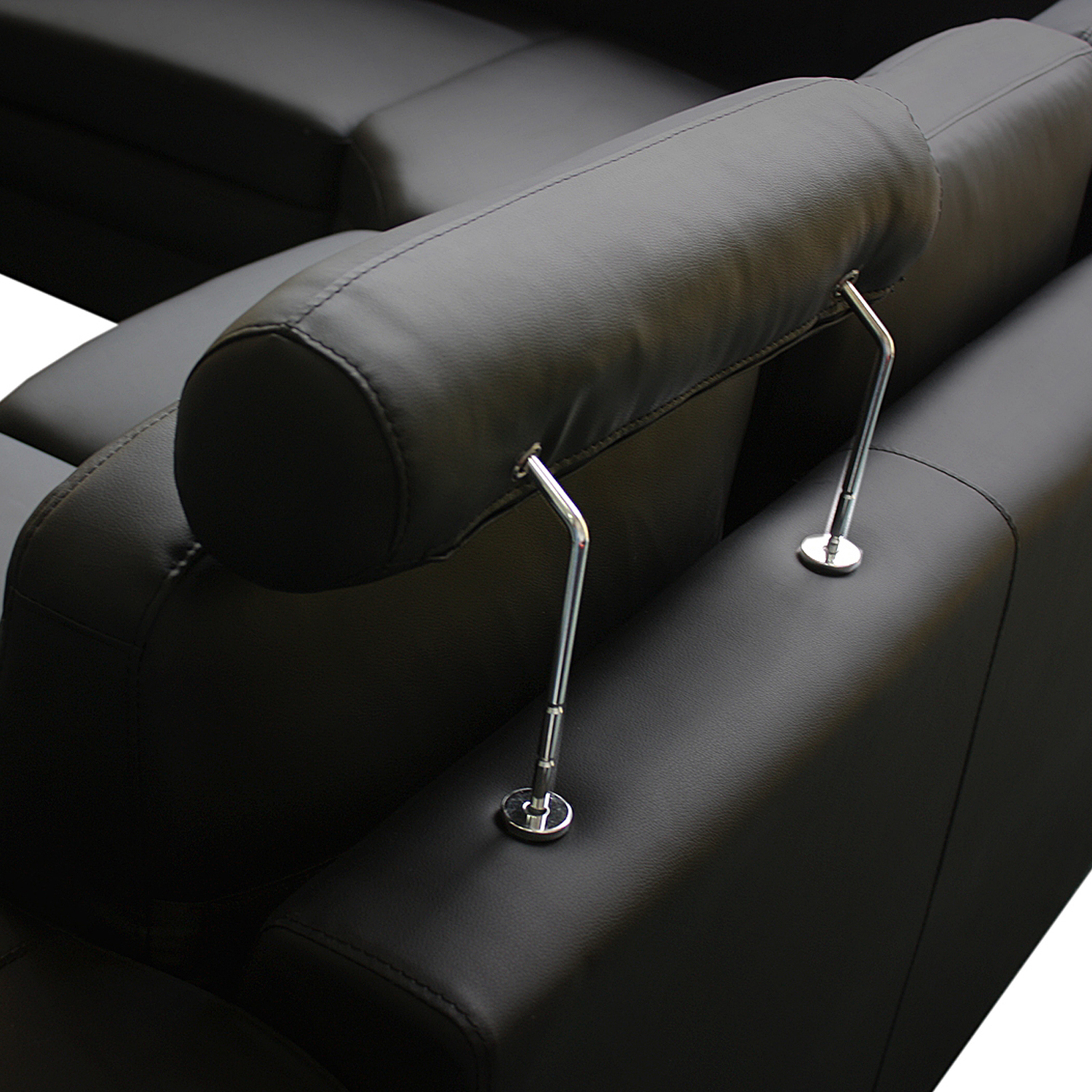 Zenith 5 Seater Faux Leather Corner Sofa with Ottomans