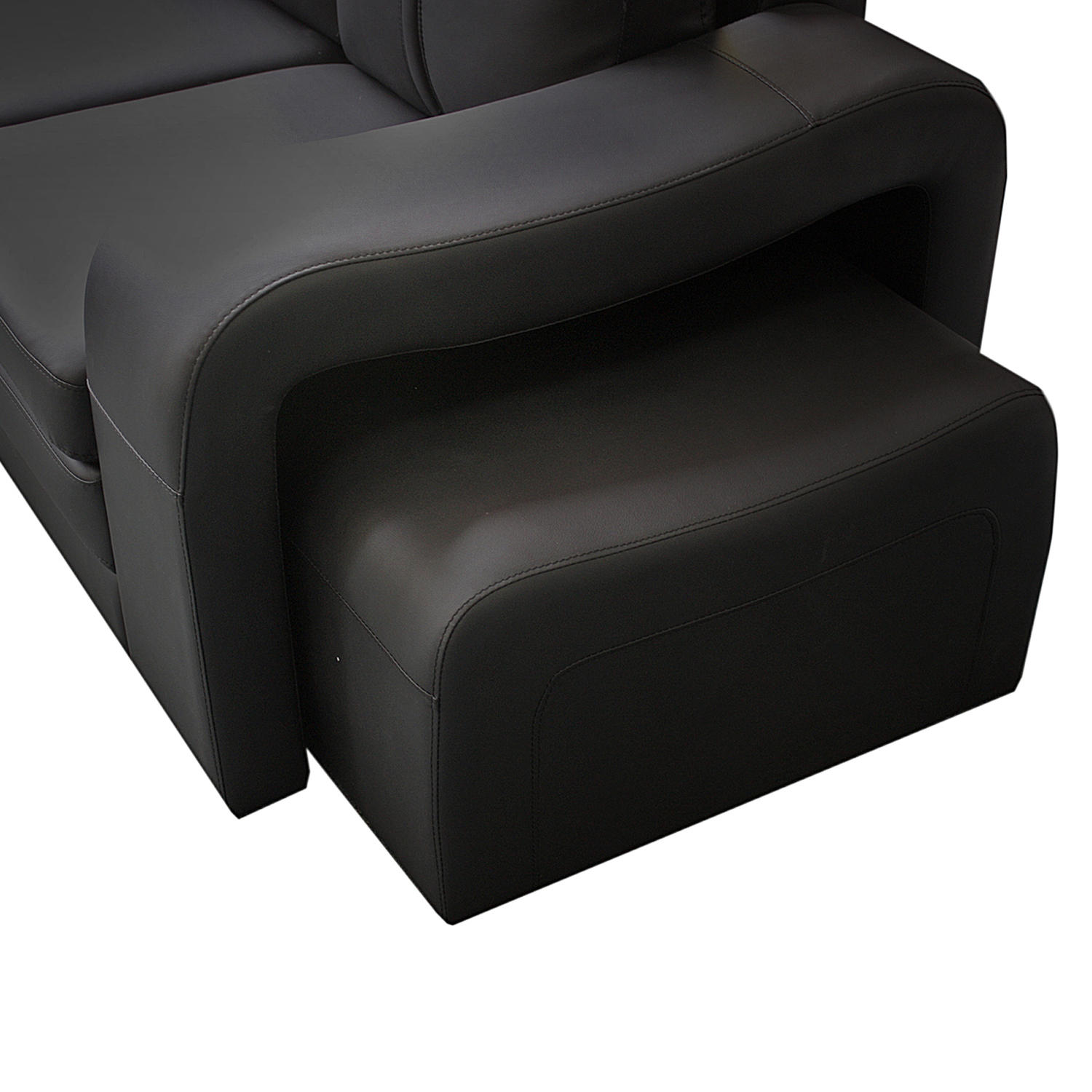 Zenith 5 Seater Faux Leather Corner Sofa with Ottomans