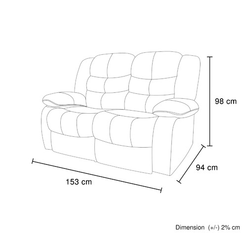 Ipanema 2 Seater Faux Leather Recliner Sofa