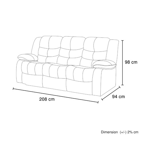 Ipanema 3 Seater Faux Leather Recliner Sofa