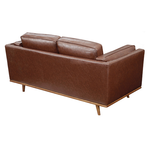 Southern Stylers Tan Brooklyn Faux Leather 2 Seater Sofa | Temple & Webster