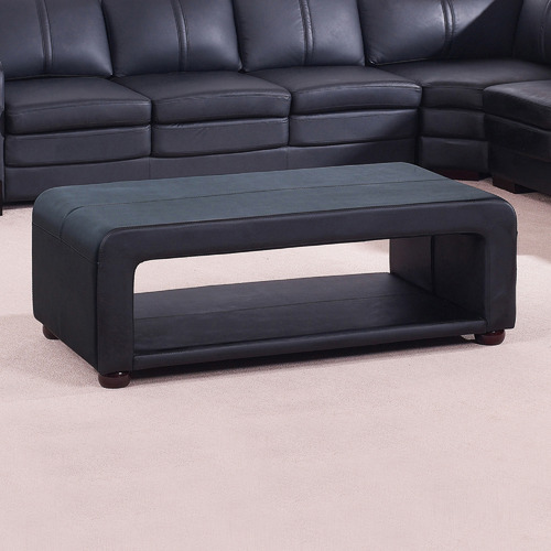 Southern Stylers Faris Faux Leather, White Leather Coffee Table
