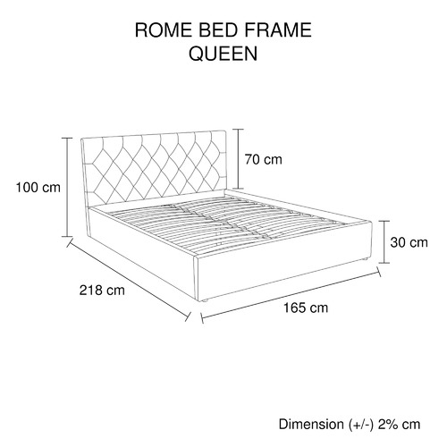 Rome Gas Lift Storage Queen Bed Frame, Queen Bed Frame Dimensions Cm