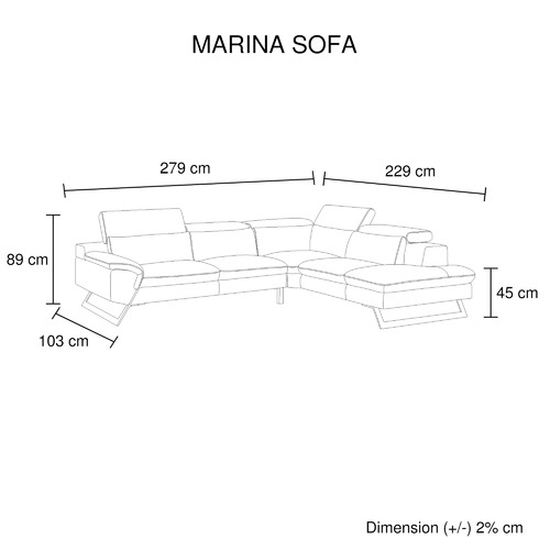 Marina 4 Seater Faux Leather Sofa