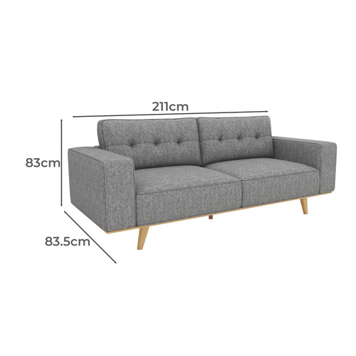 Jagoda 3 Seater Linen Sofa