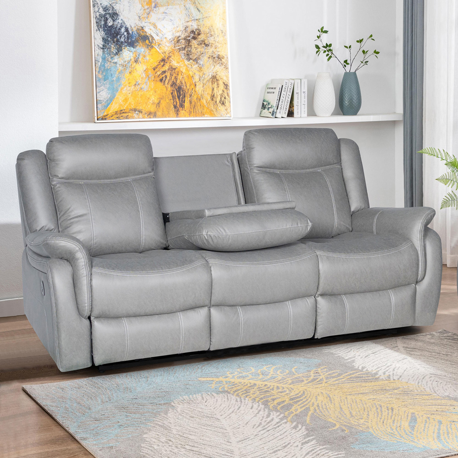 Zorque 3 Seater Faux Leather Recliner Sofa