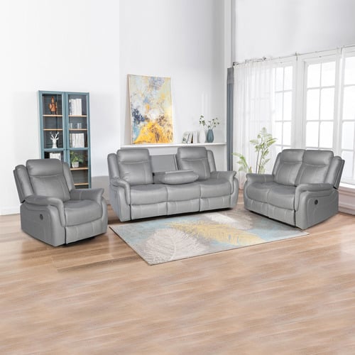 Aria Seater Faux Leather Recliner Sofa Armchair Set Temple