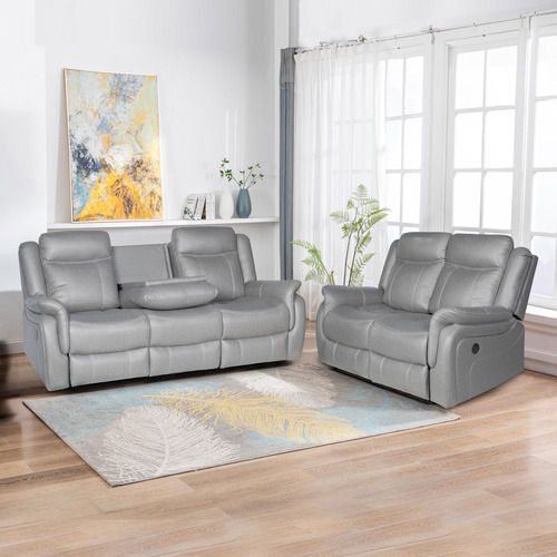 Zorque 5 Seater Faux Leather Recliner Sofa Set