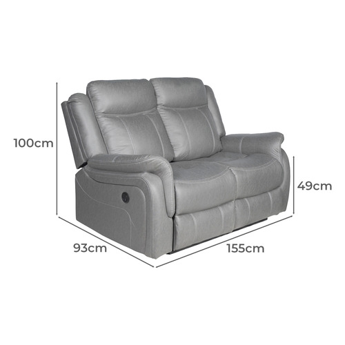 Zorque 2 Seater Faux Leather Recliner Sofa