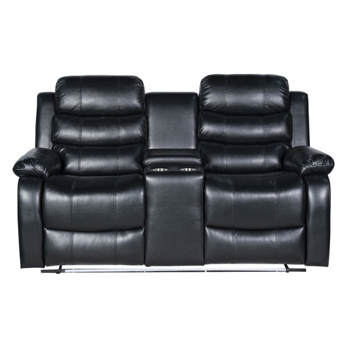 Leroy 2 Seater Faux Leather Recliner Sofa with LED