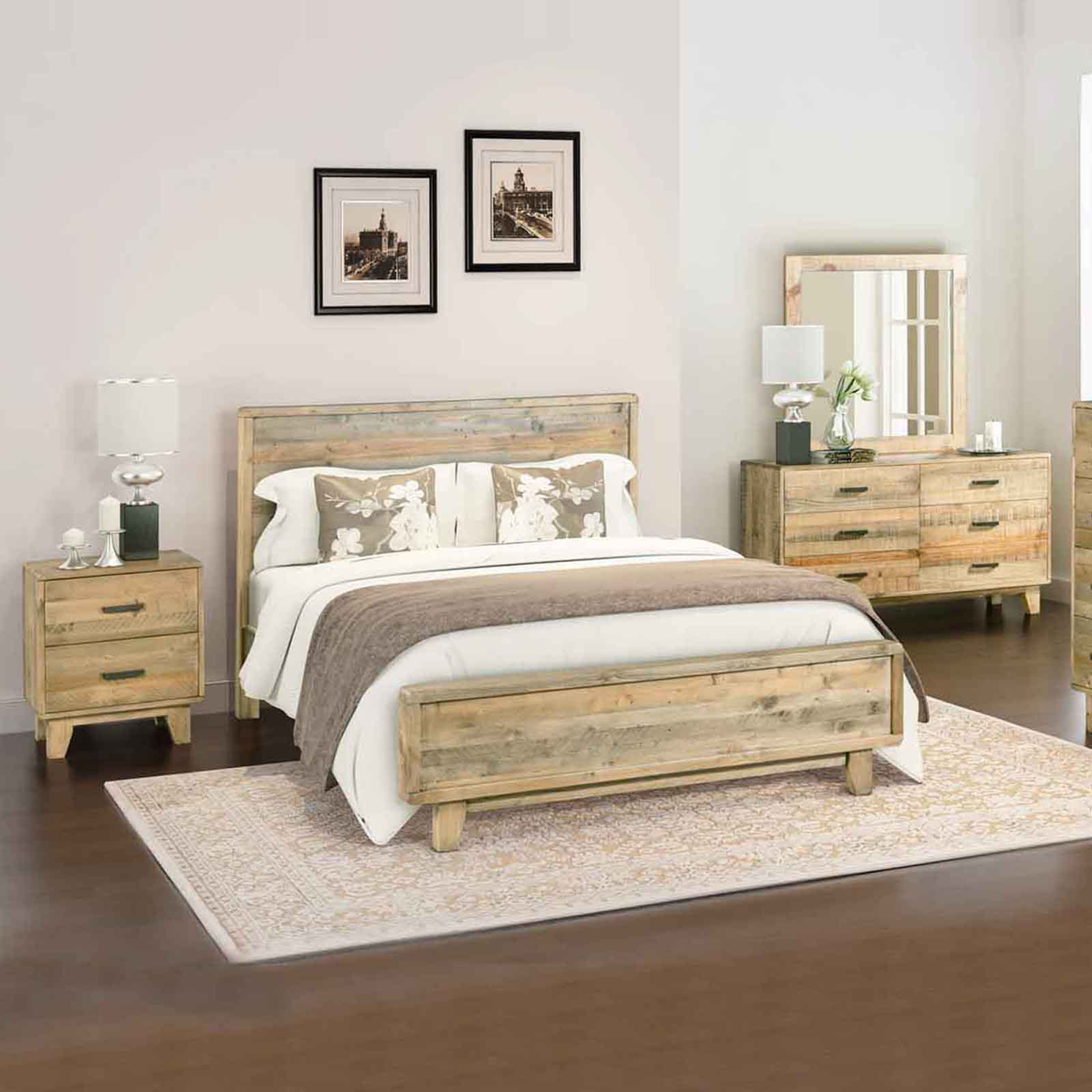 4-Piece-Piedmont-Pine-Wood-Bedroom-Set