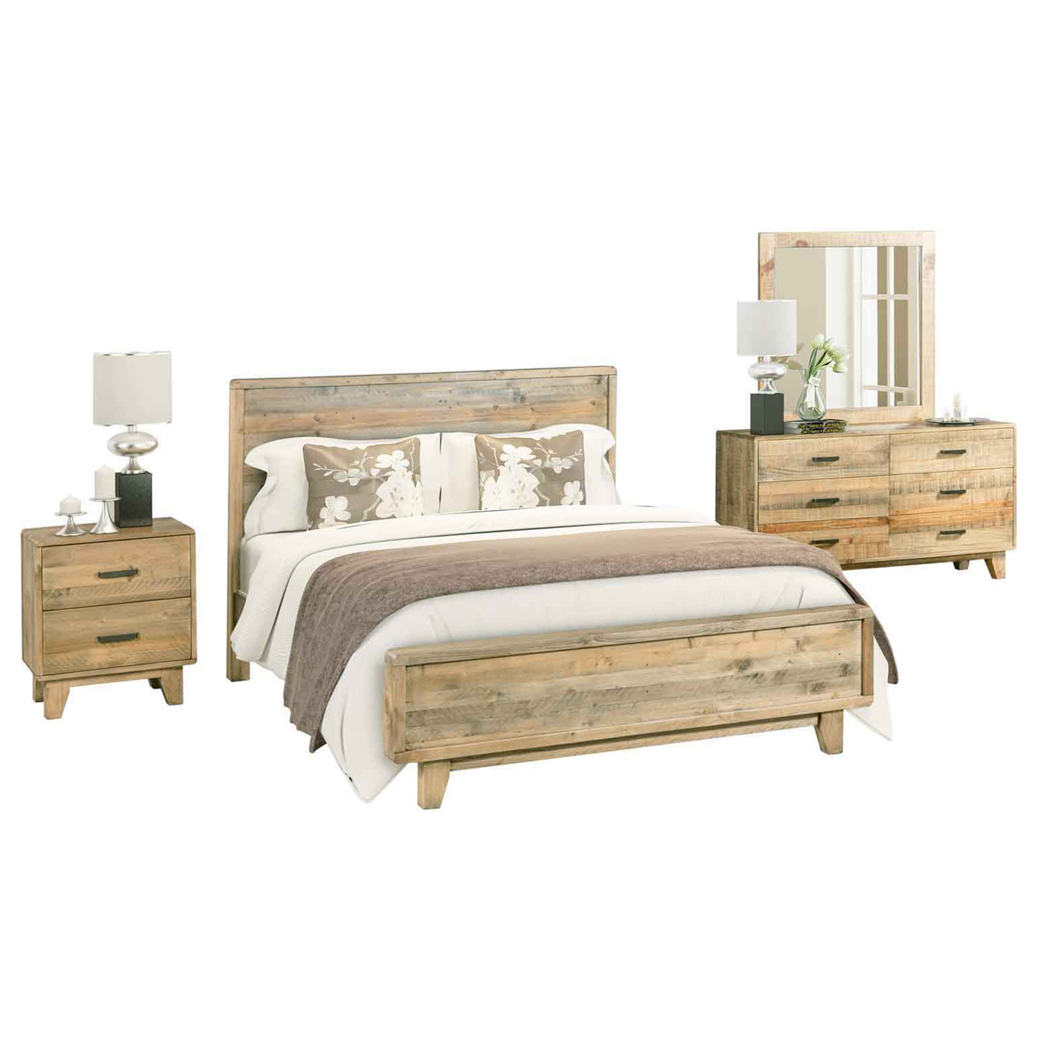 4-Piece-Piedmont-Pine-Wood-Bedroom-Set