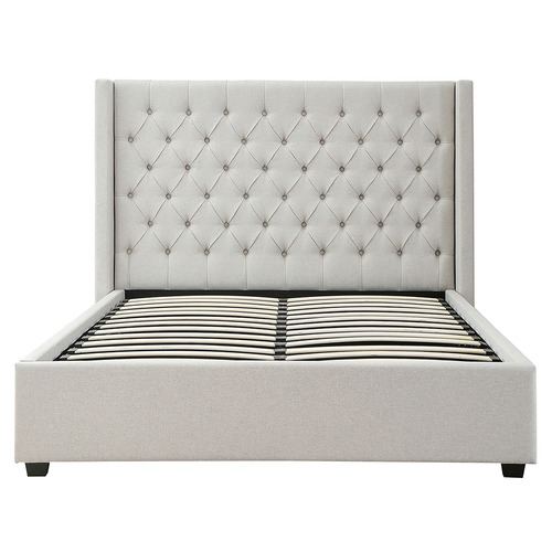 Jiwon Linen Gas Lift Storage Bed