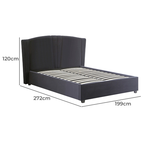 Kai Velvet Gas Lift Storage Bed