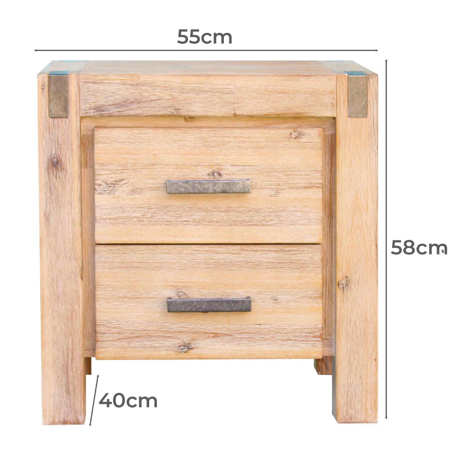 Natural Belmont Acacia Bedside Table