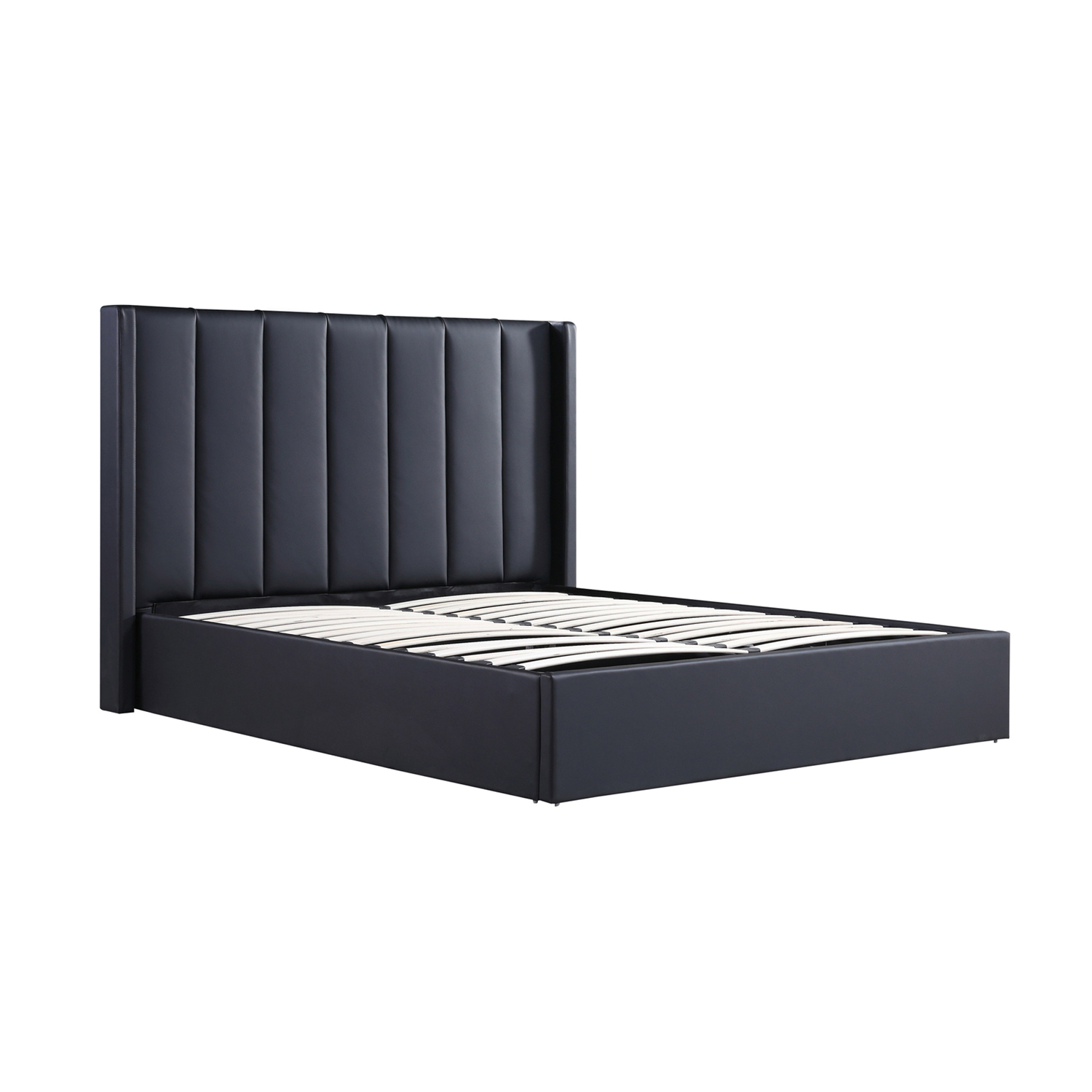 Axton Faux Leather Gas Lift Queen Bed