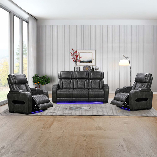 Frederick 5 Seater Faux Leather Recliner Sofa & Armchair Set