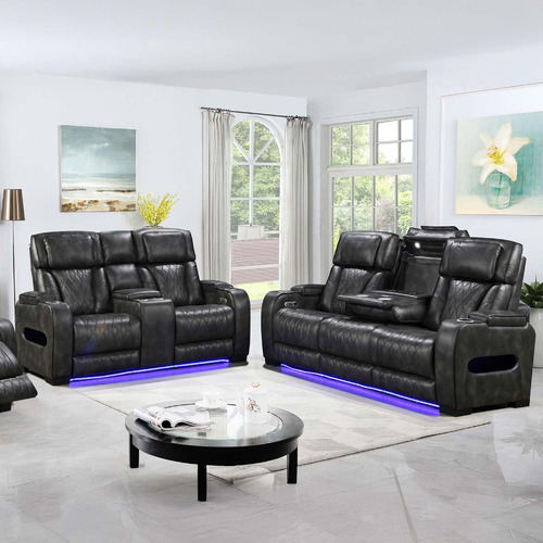 Frederick 5 Seater Faux Leather Recliner Sofa Set