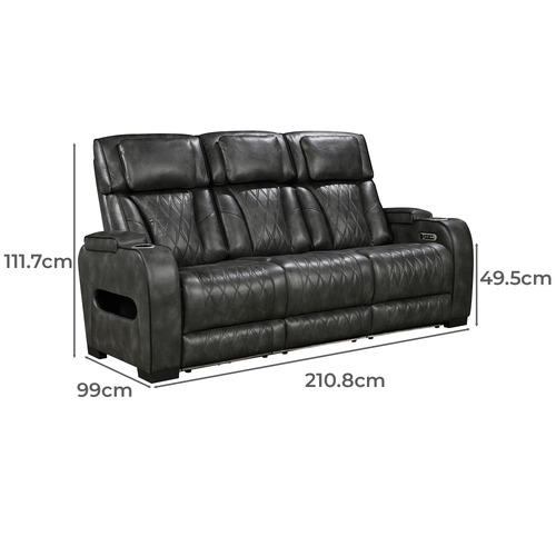 Frederick 3 Seater Faux Leather Recliner Sofa