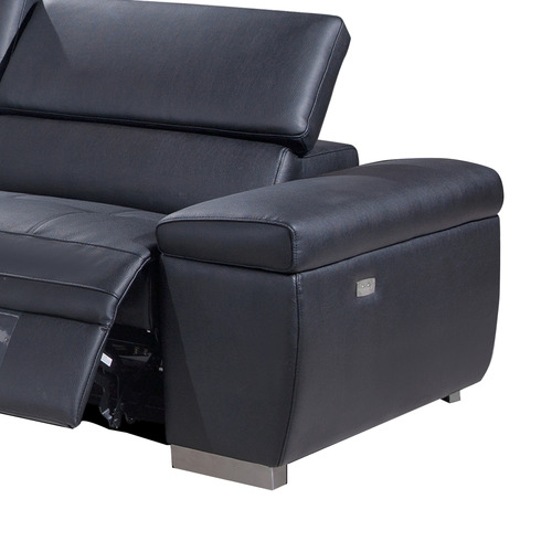 Orville 3 Seater Cow Leather Modular Recliner Sofa with Chaise