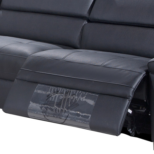 Orville 3 Seater Cow Leather Modular Recliner Sofa with Chaise