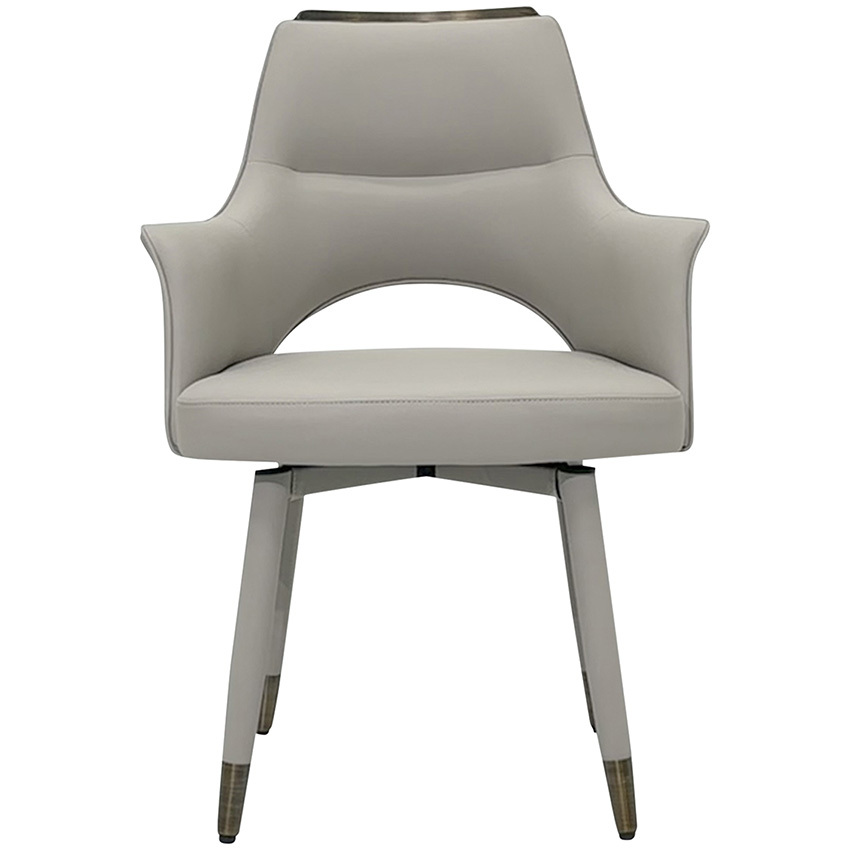 Wilbur Faux Leather Swivel Dining Chairs