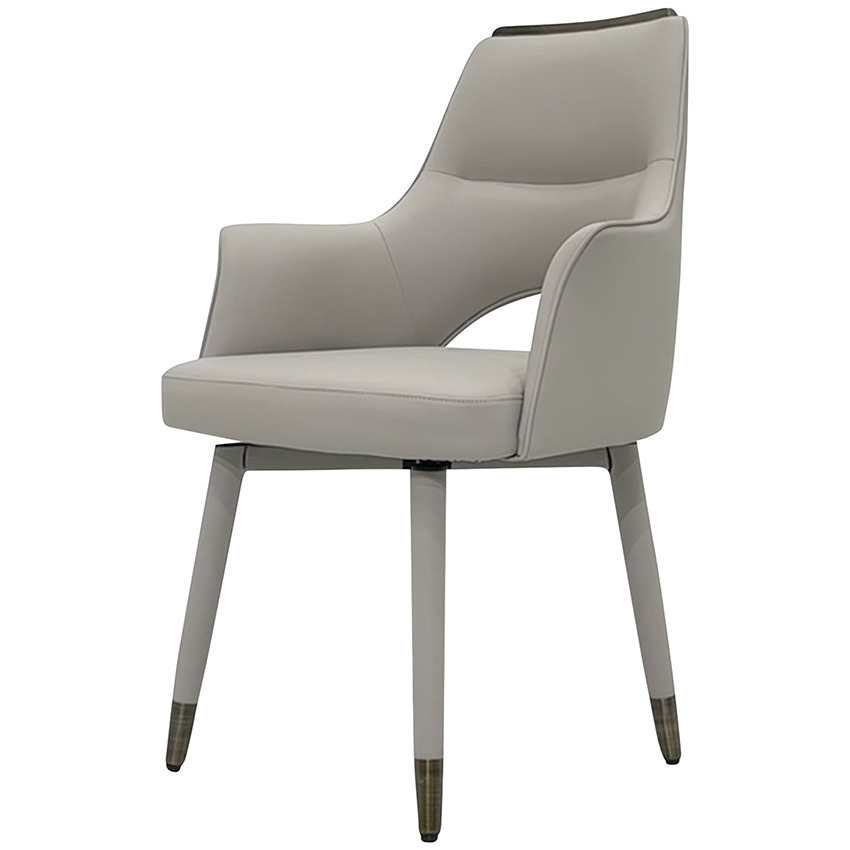 Wilbur Faux Leather Swivel Dining Chairs