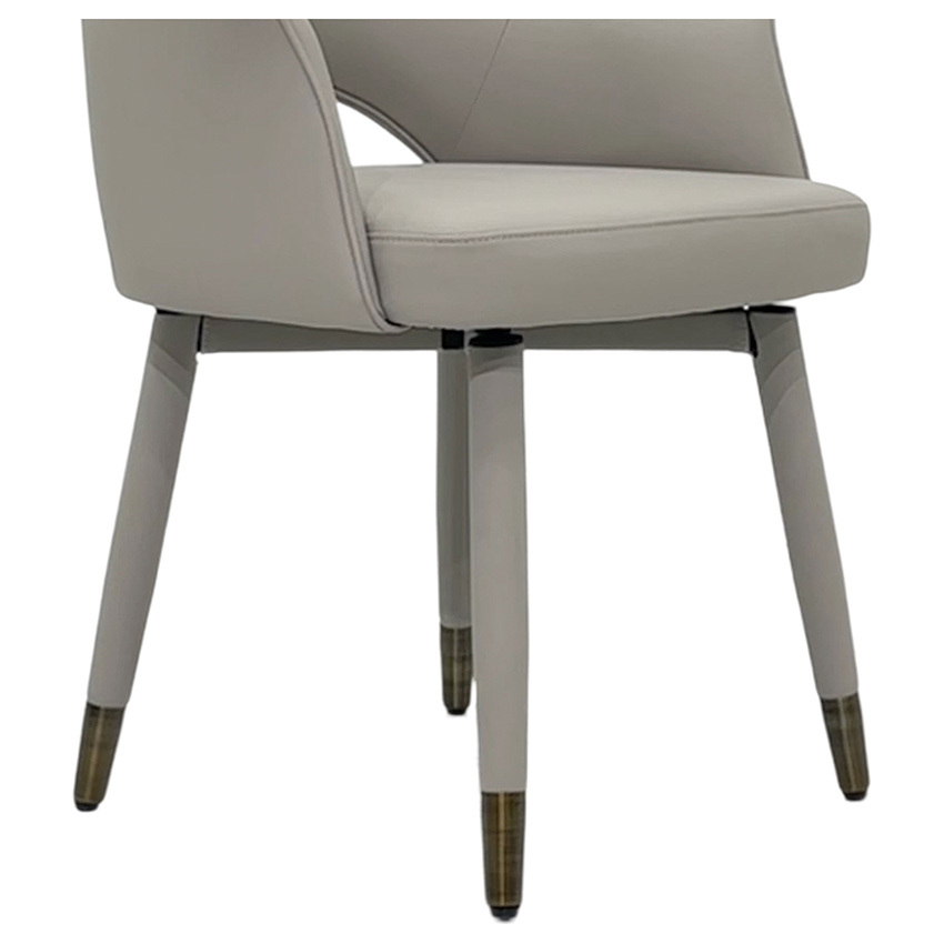 Wilbur Faux Leather Swivel Dining Chairs