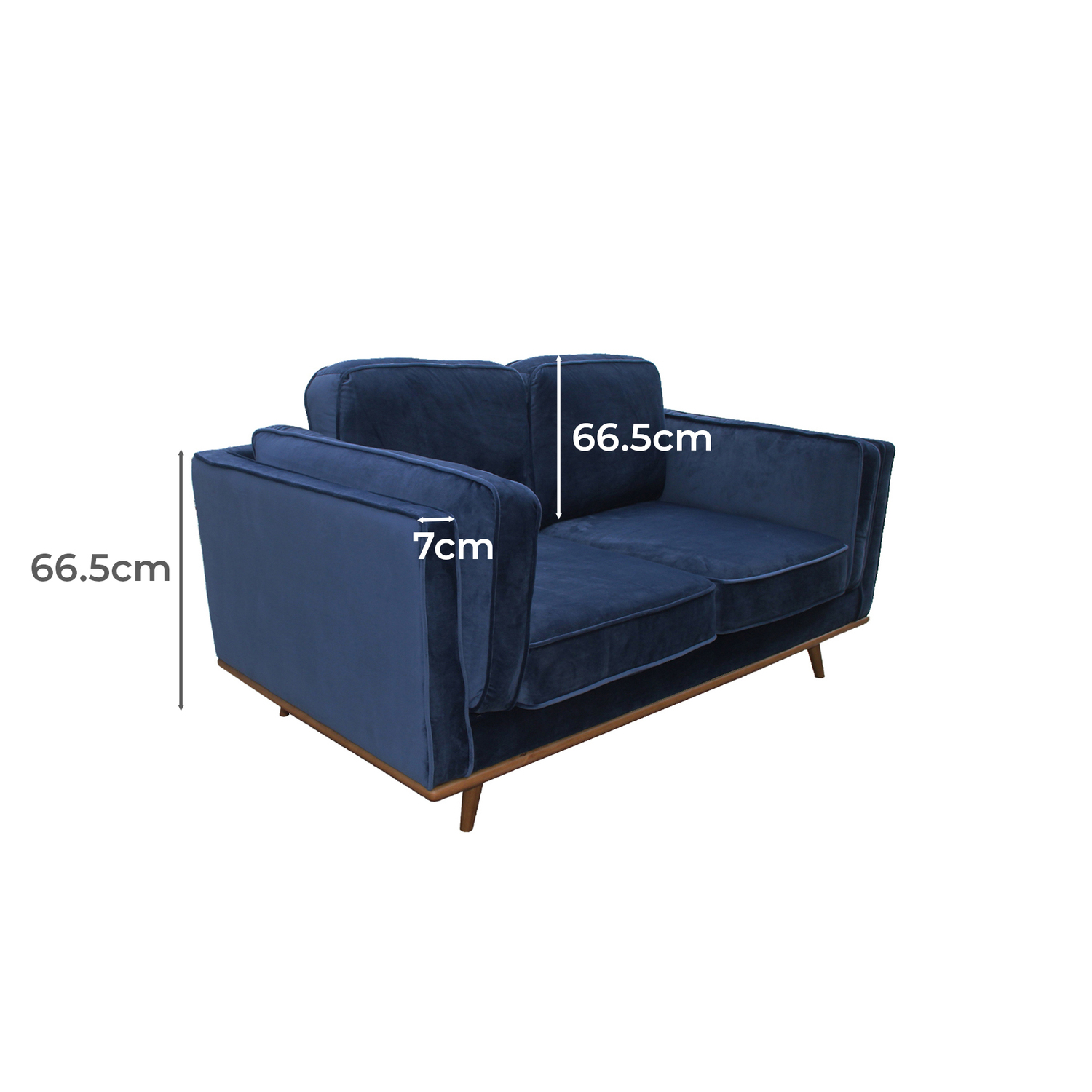 Navy Brooklyn 2 Seater Velvet Sofa