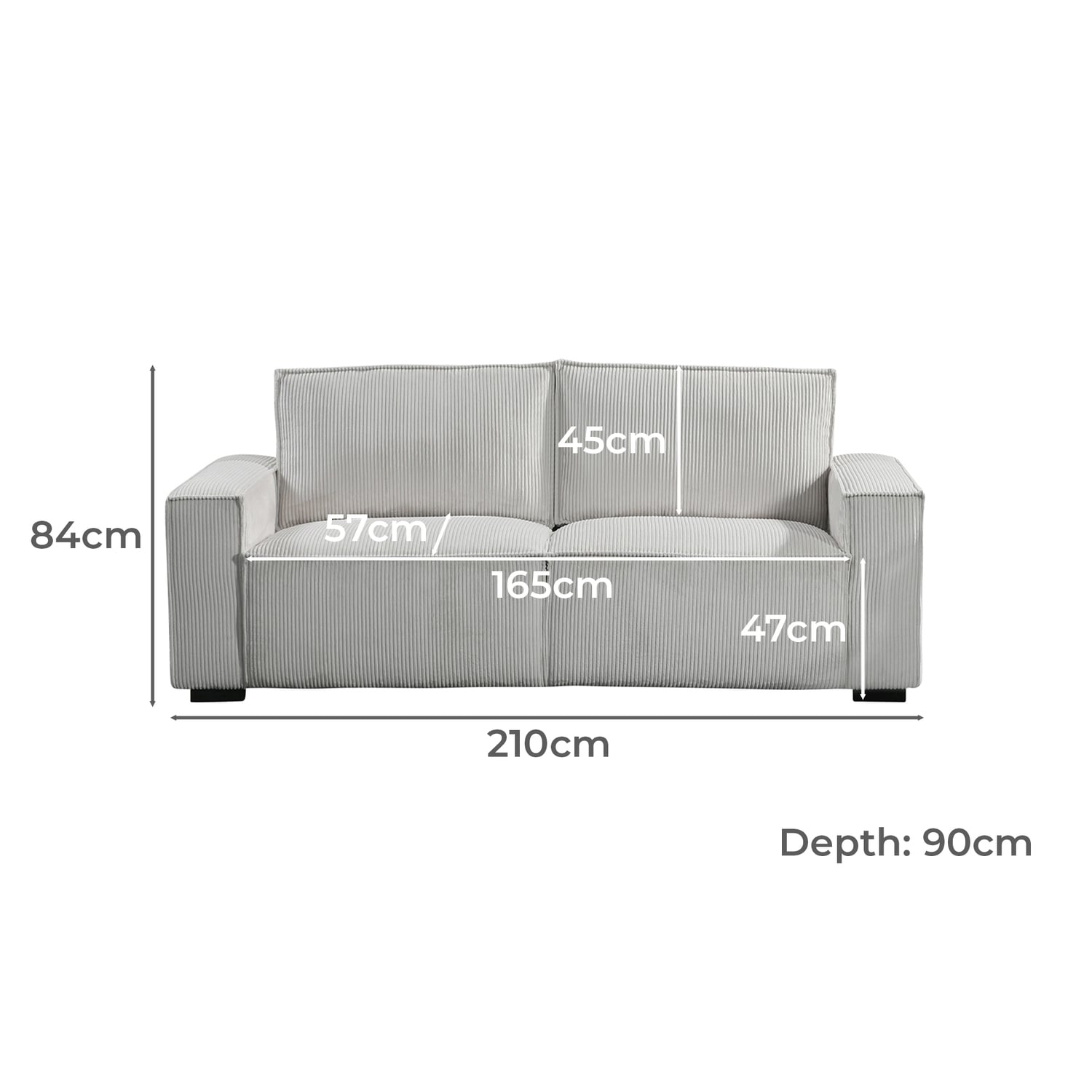 Lakan 3 Seater Upholstered Sofa