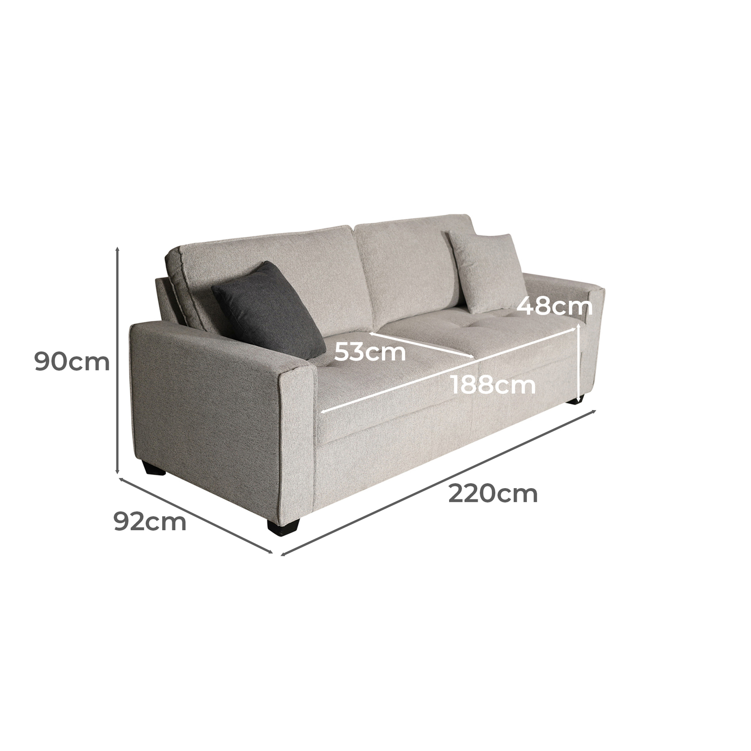 Sami 3 Seater Upholstered Sofa