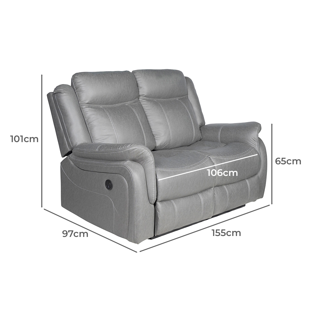 Aria 2 Seater Faux Leather Recliner Sofa