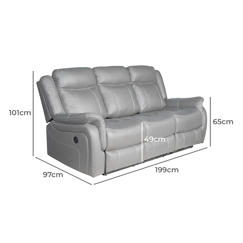 Aria 3 Seater Faux Leather Recliner Sofa