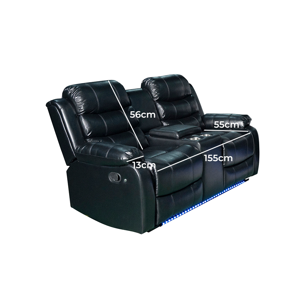 Wilbur 3 Seater Faux Leather Recliner Sofa