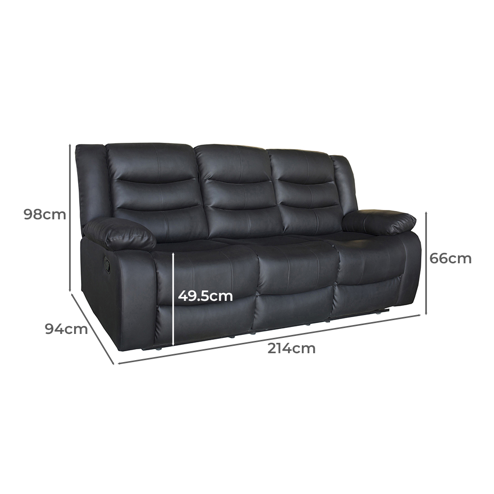 Ipanema 3 Seater Faux Leather Recliner Sofa