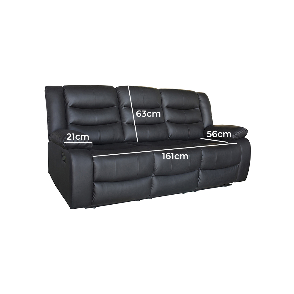 Ipanema 3 Seater Faux Leather Recliner Sofa