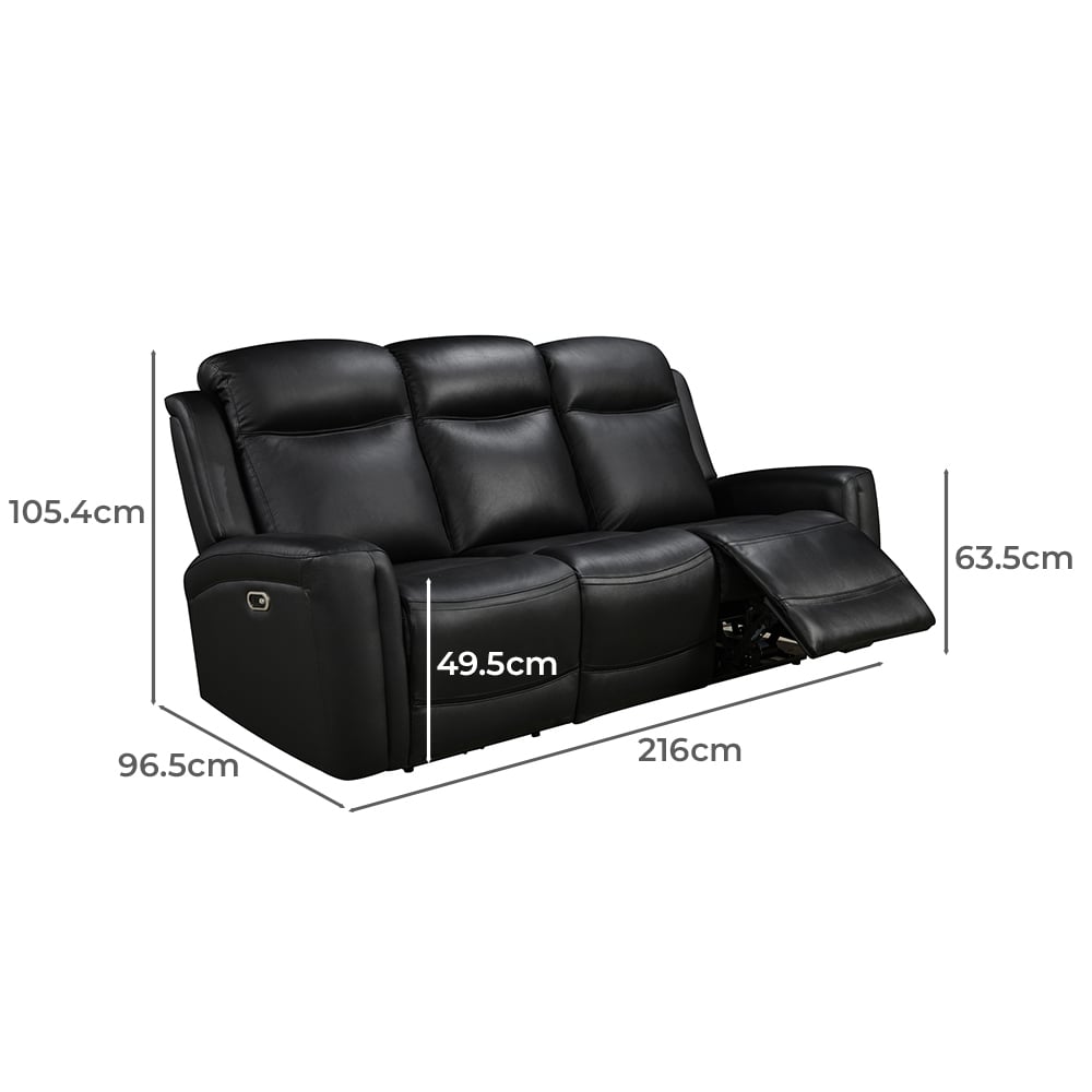 Guerrero 3 Seater Leather Recliner Sofa