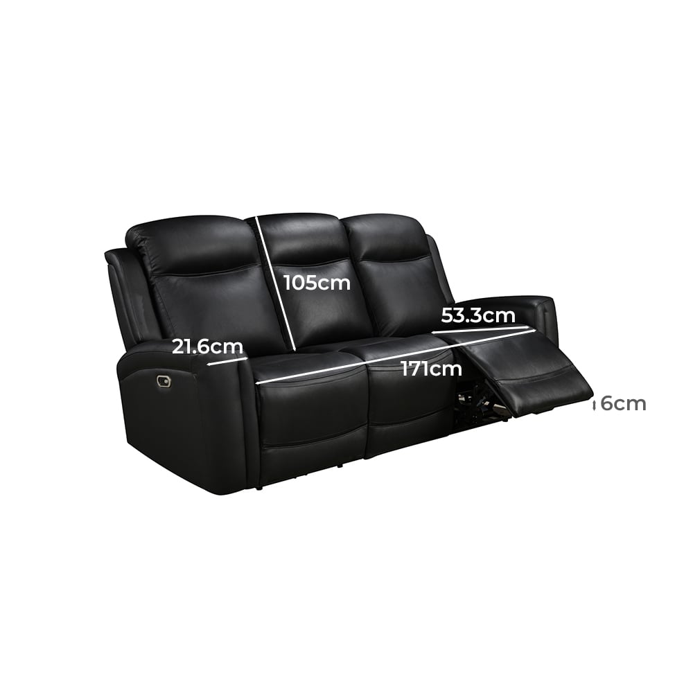 Guerrero 3 Seater Leather Recliner Sofa