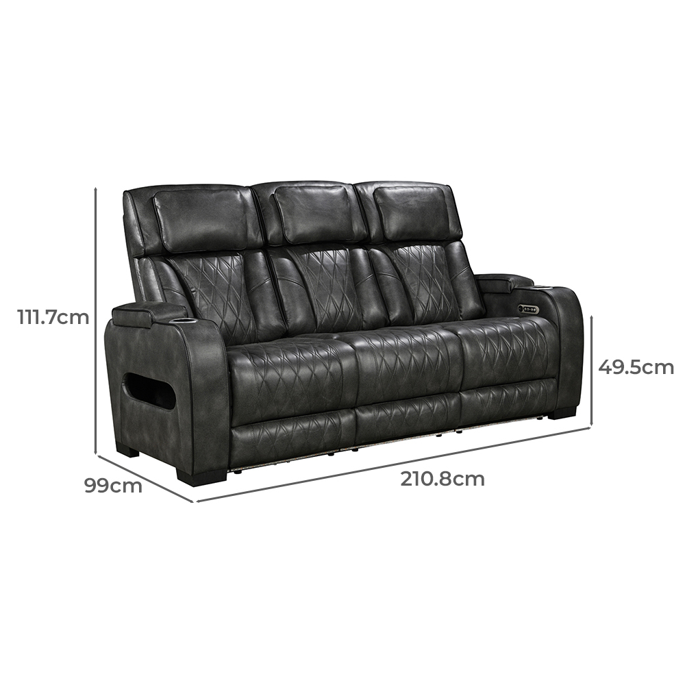 Frederick 5 Seater Faux Leather Recliner Sofa Set