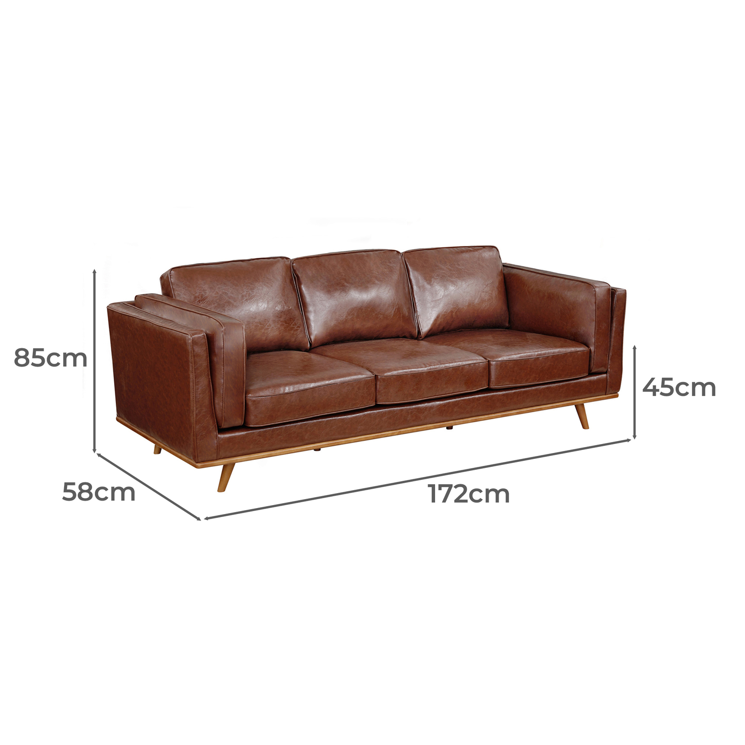 Brooklyn 6 Seater Faux Leather Sofa & Armchair Set