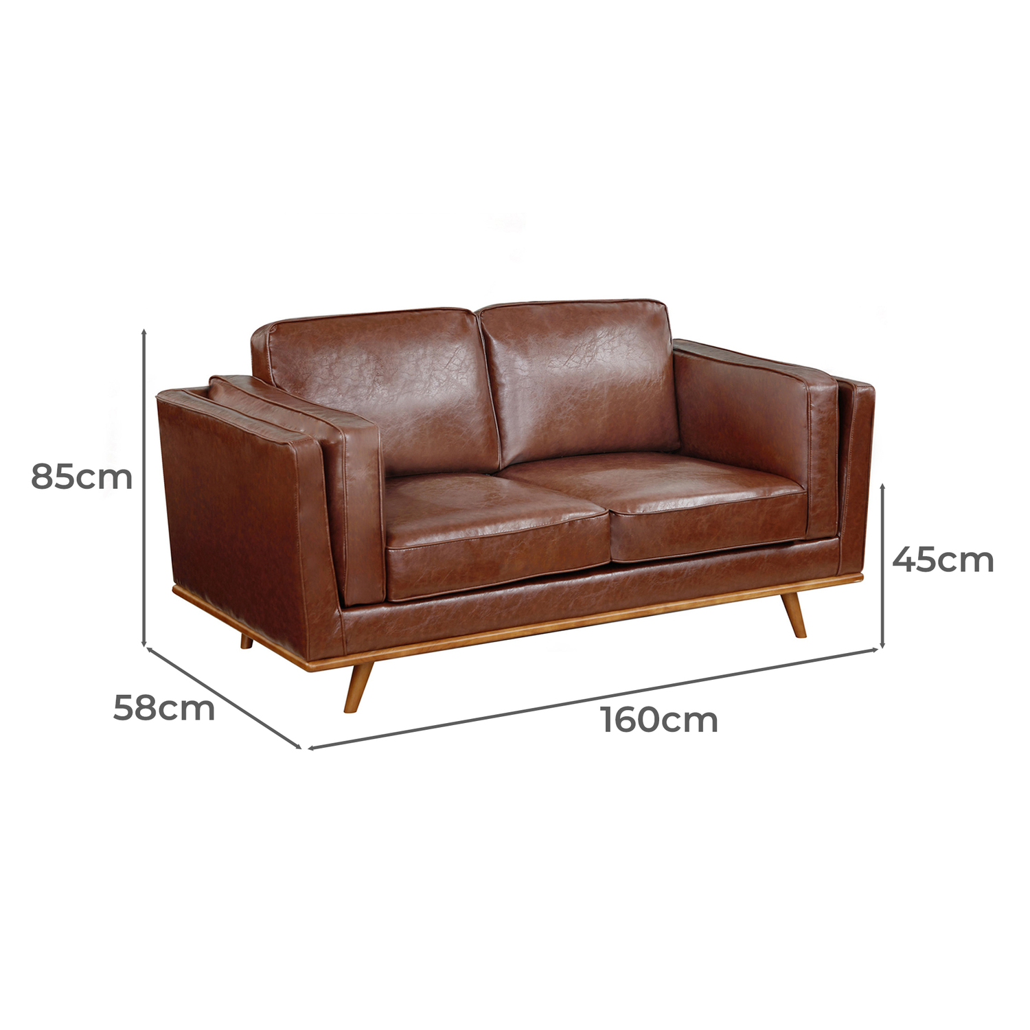Brooklyn 6 Seater Faux Leather Sofa & Armchair Set