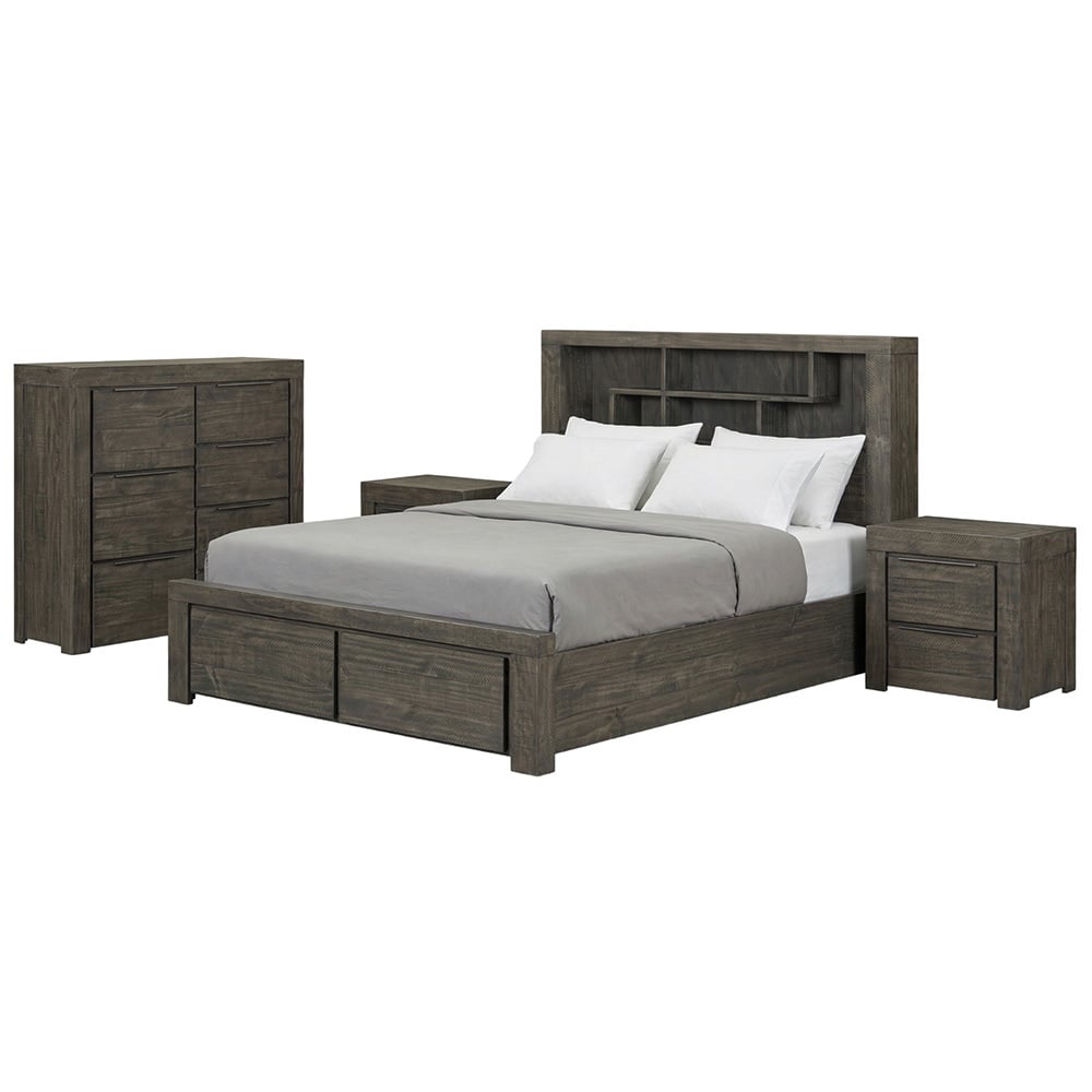 4 Piece Jessie Pine Wood Bedroom Set