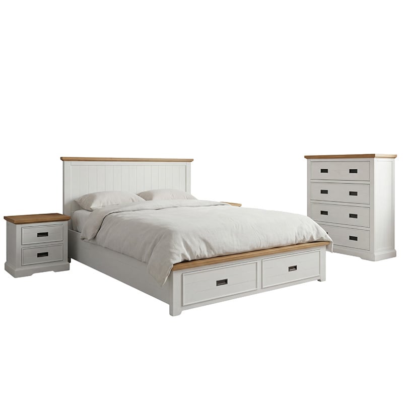 4 Piece Melissa Pine Wood Bedroom Set