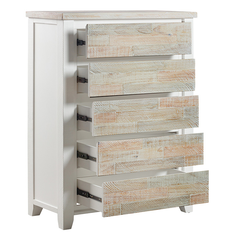 4 Piece Eunice Pine Wood Bedroom Set