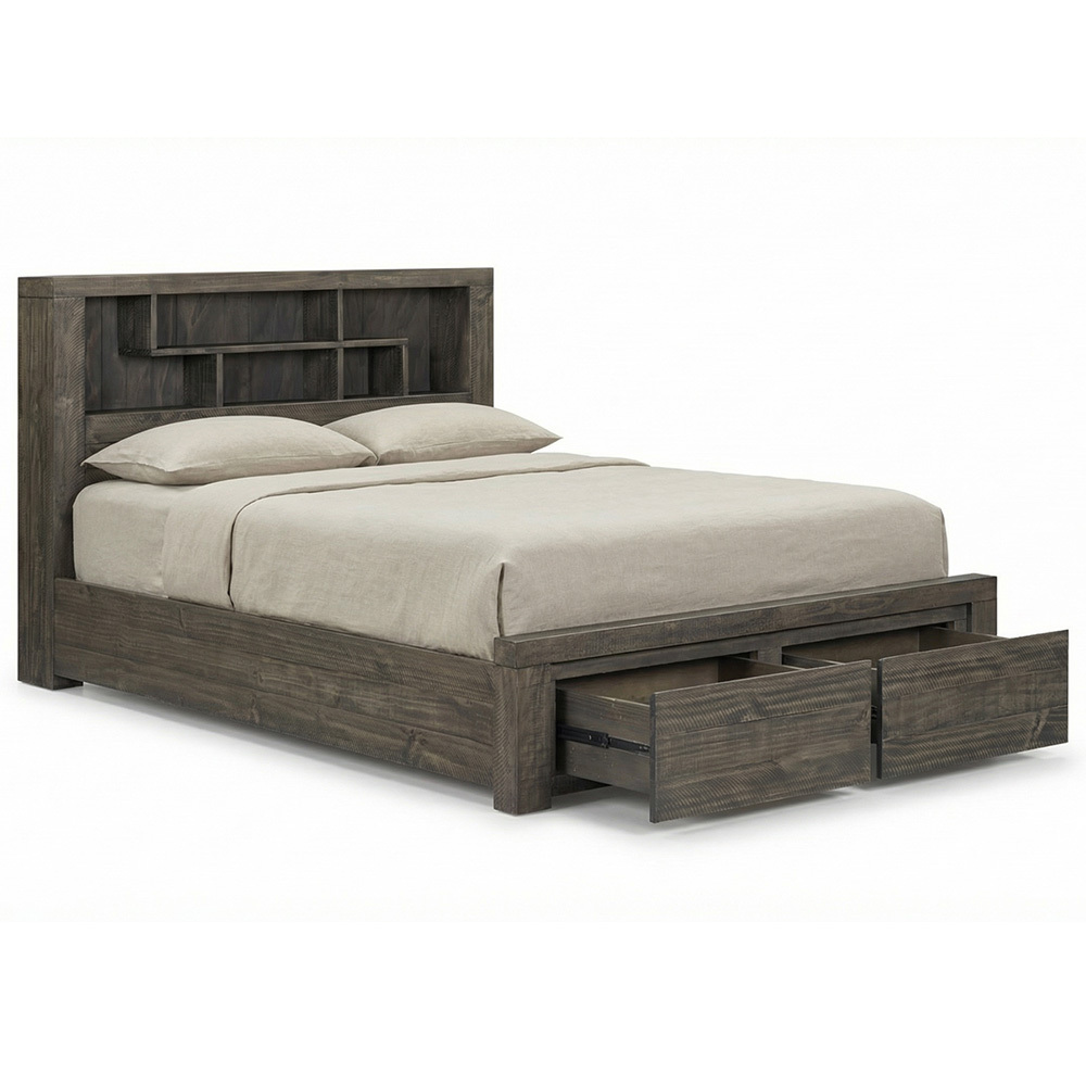 Jessie Pine Wood Bed Frame with Underbed Drawers