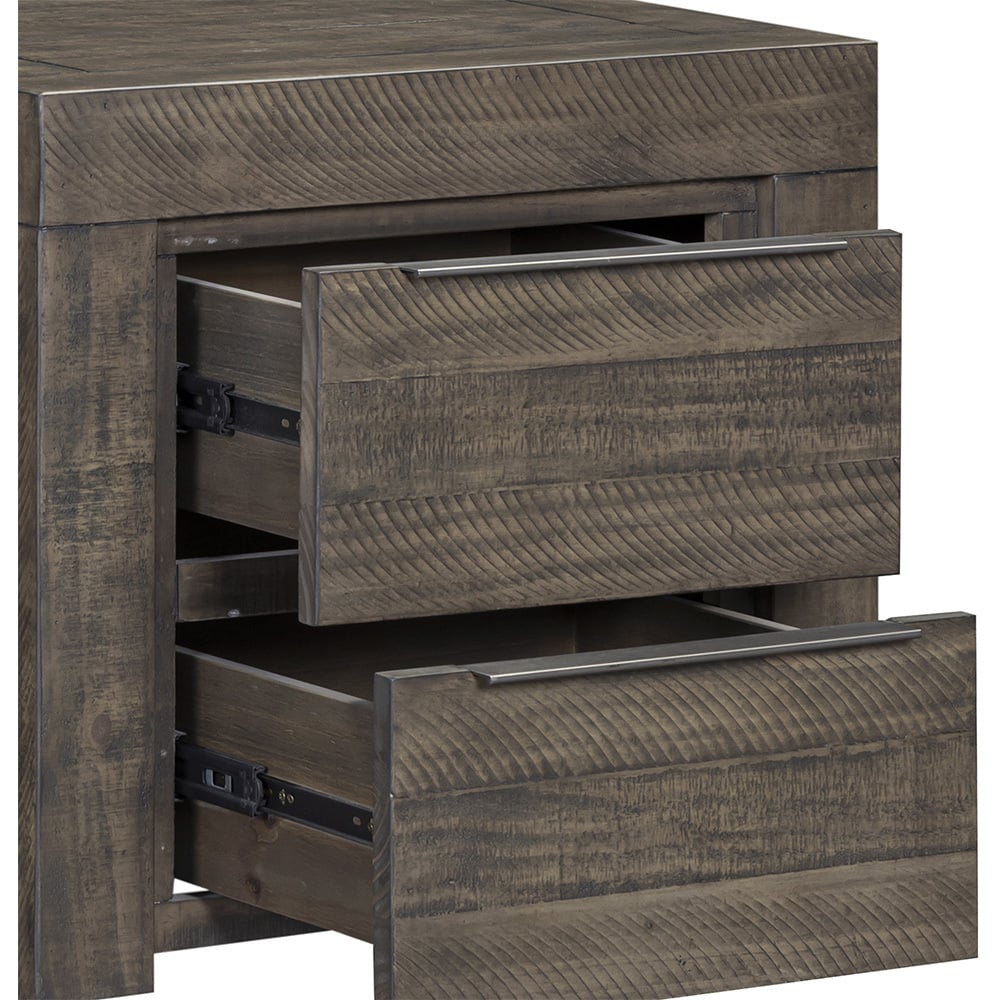 Jessie Pine Wood 2 Drawer Bedside Table