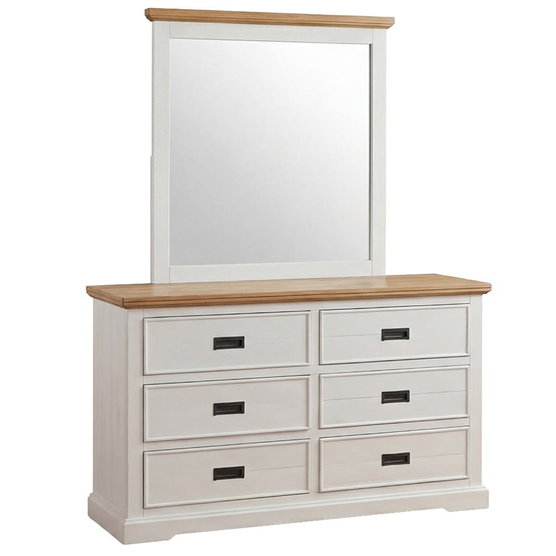 Melissa Pine Wood Drawer Chest with Mirror